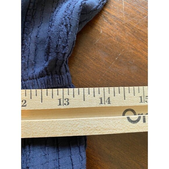 MittoShop Womens Off-Shoulder Jumpsuit L Navy Blue wide Leg Polyester Rayon - Picture 9 of 16